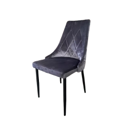 Zamatová stolička v sivej...