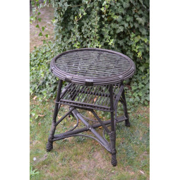 Okrúhly prútený stolík so...