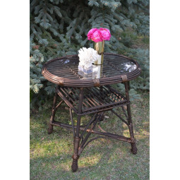 Oválny prútený stôl so...