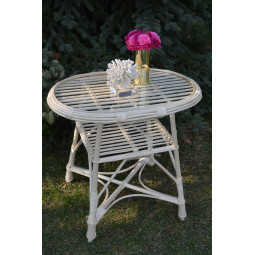 Oválny prútený stôl so...