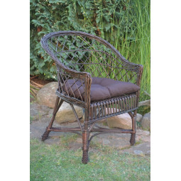 Prútené kreslo tmavo hnedej...