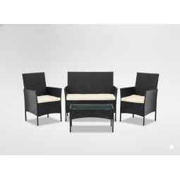 Čierny ratanový záhradný...