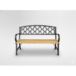 Vzorovaná záhradná lavička...