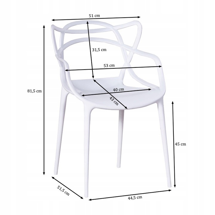 Moderná stolička v bielej farbe